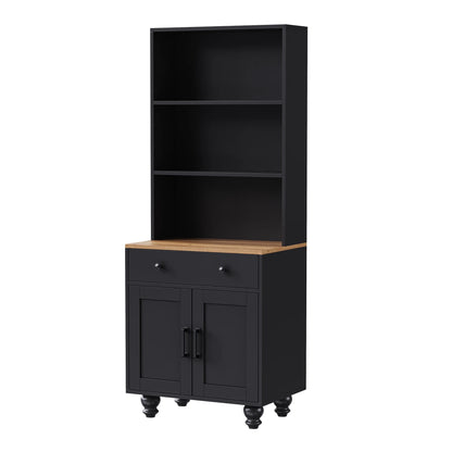 Euroco 110" Entertainment Center Wall Unit Set with Glass Display Cabinets, Adjustable Shelves & Vintage TV Stand for TVs up to 85", Farmhouse Style Media Console with Storage, Gourd Legs
