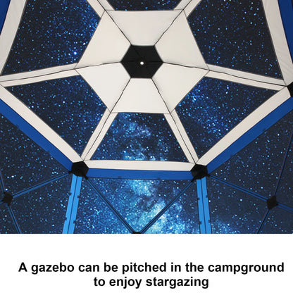 HOTEEL 12x12 Portable Pop-Up Outdoor Camping Gazebo, Screen Tent with Mosquito Nettings, Waterproof, UV, Bite Proof, Removable top Glamping Canopy with Carry Bag, Gray