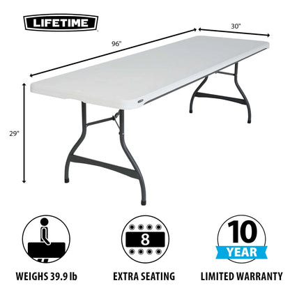 Lifetime 8 ft. Commercial Nesting Rectangle Folding Table for Indoor/Outdoor Use