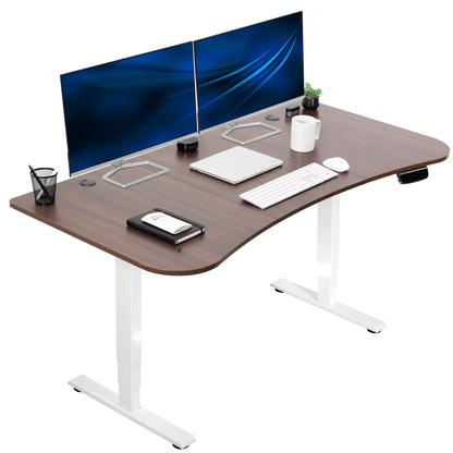 VIVO Reclaimed Wood / Black 63�?x 32�?Electric Height Adjustable Stand Up Desk