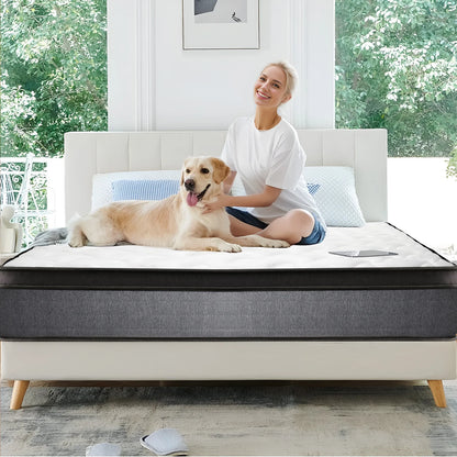 Full Mattress, 10 Inch Mattress Full Size, Individual Pocket Spring and Foam Mattress in a Box