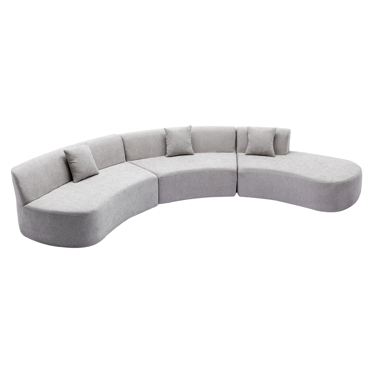 Harper & Bright Designs Modern Curved Floor Sofa Set, Modular Sectional Sponge Couch for Living Room, 2 PC Free Combination No Assembly Foam-Filled Sofa, Beige