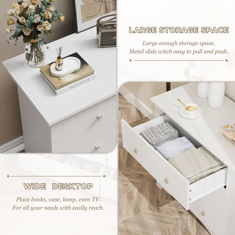 Lumihaven Rustic Modern Chest of 6 Drawers,Extra Wide Double Dresser for Master Bedroom or Nursery Storage,Black