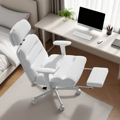 Ninecer Ergonomic Office Chair with Footrest, Big and Tall Computer Desk Chair for Adults, Adjustable Swivel Chair with Headrest Lumbar Support, Black