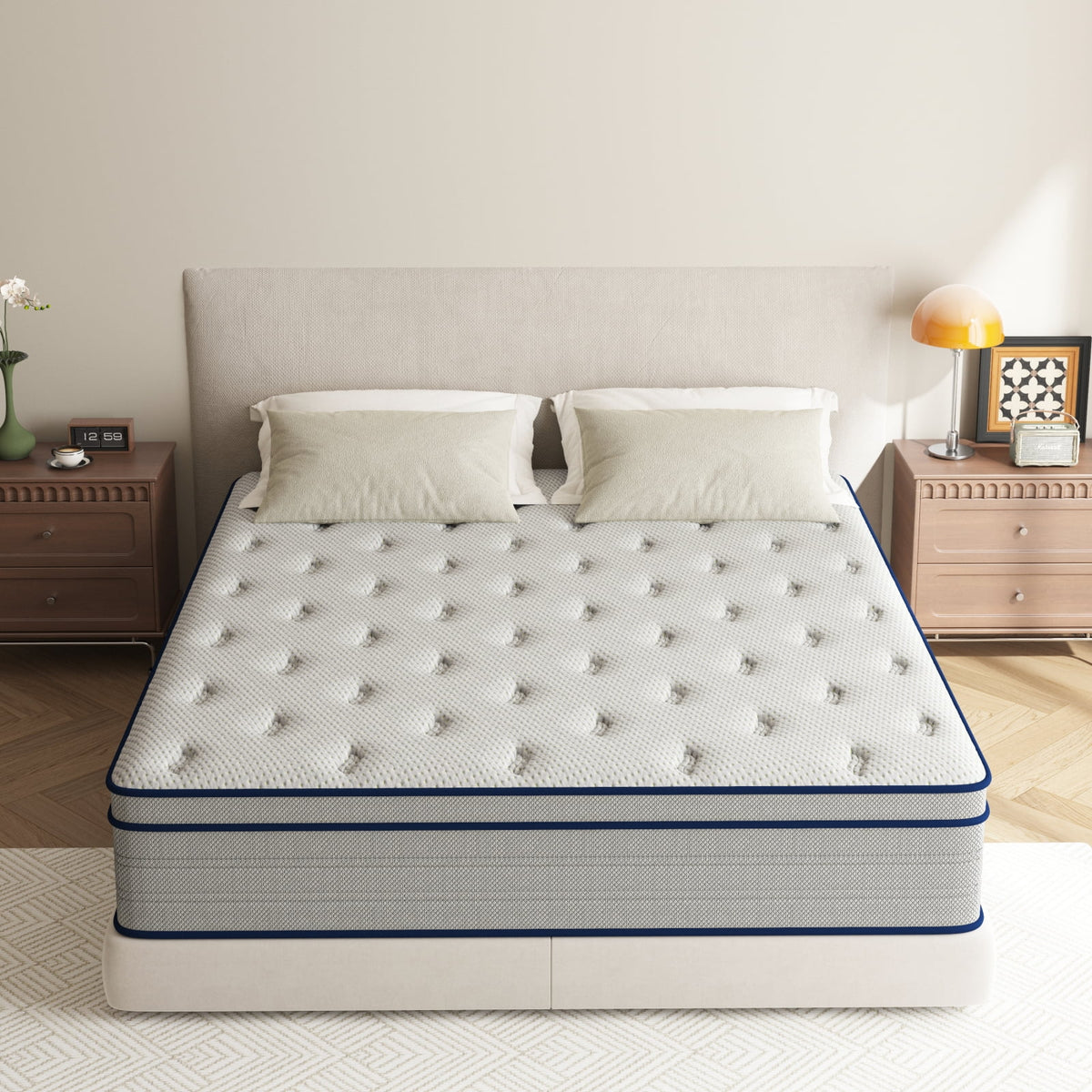 Twin Size Mattresses, 12 Inch Hybrid Memory Foam Individual Pocket Springs Twin Bed Mattress in a Box with Pressure Relief, Motion Isolation, CertiPUR-US, 100 Nights Trial