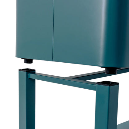 Permasteel 80-Qt Outdoor Steel Patio Cooler with Removable Basin, Rolling Cooler with Wheels, Teal Green