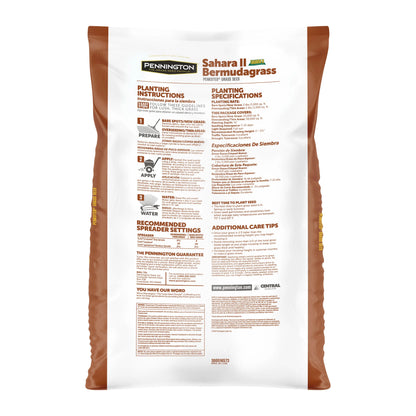 Pennington Sahara II Bermudagrass Penkoted Grass Seed 25 lb, Full Sun, Heat Tolerant