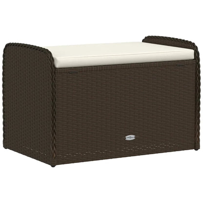 vidaXL Storage Bench with Cushion Outdoor Garden Seat Furniture Poly Rattan