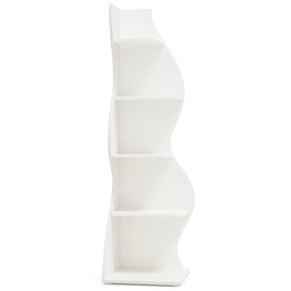 Finihen 5-Tier Corner Bookcase, Wood Bookshelf Storage Organizer, 70" Tall Display Standing Shelf Unit for Bedroom, Living Room, Green