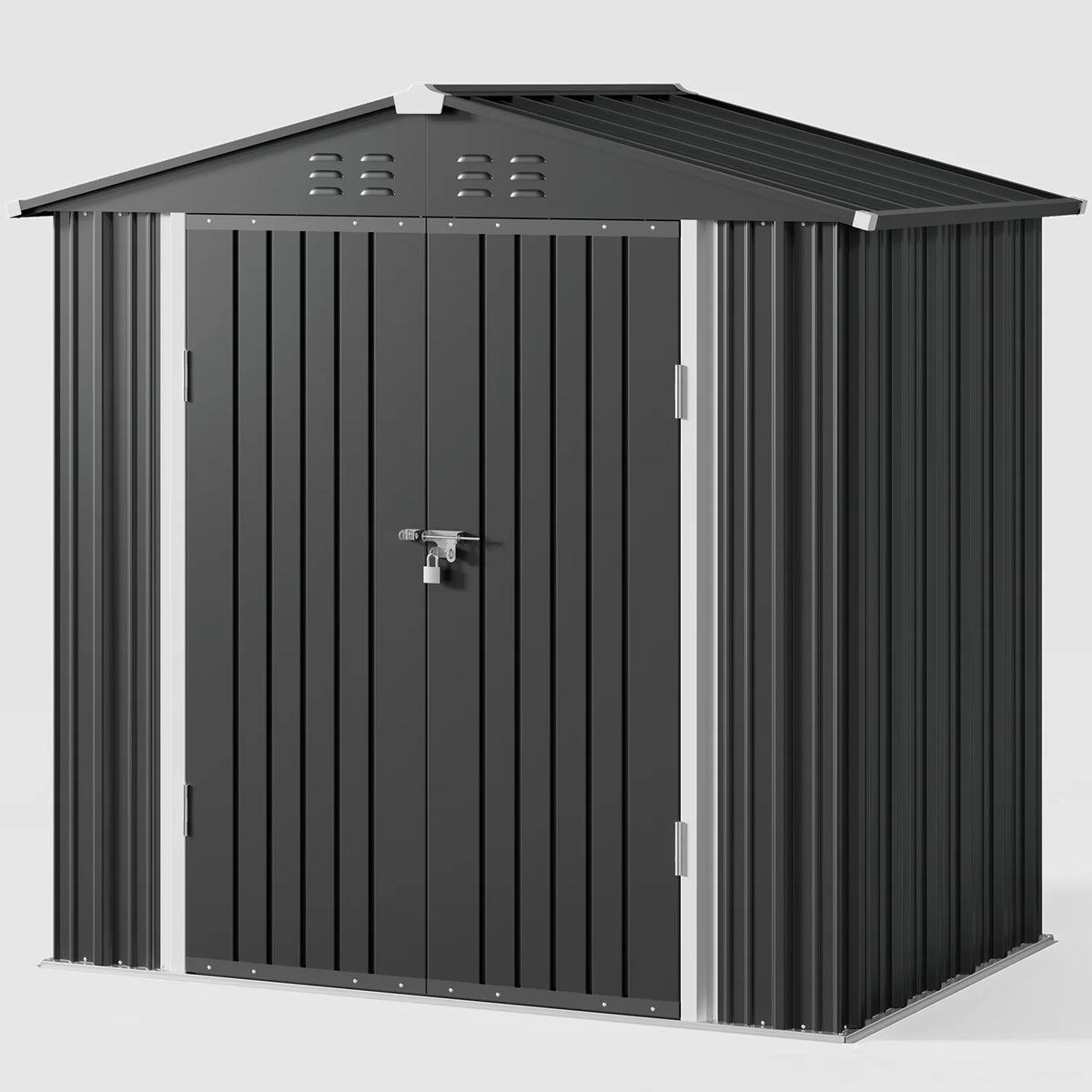 Lofka 6 x 4ft Shed and Outdoor Storage , Durable Metal Garden Shed  with Lockable Door, Weather-Resistant Steel Tool Shed for Backyard, Patio, Grey