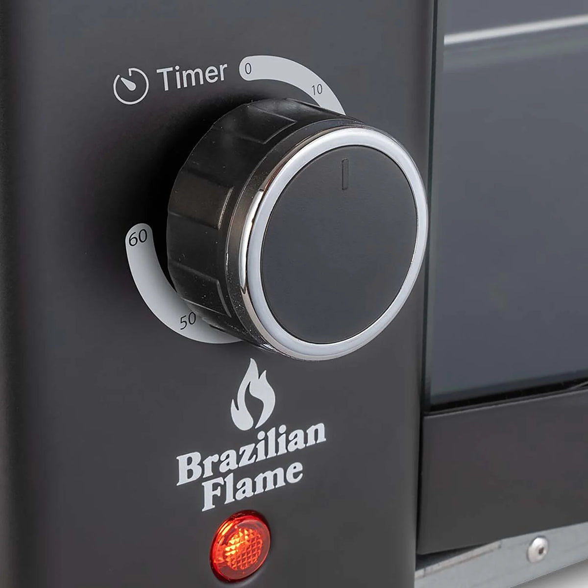 Brazilian Flame 2-Skewer Brazilian Rotisserie Electric Grill in Red