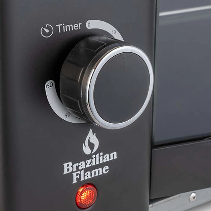 Brazilian Flame 2-Skewer Brazilian Rotisserie Electric Grill in Red