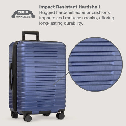 U.S. Traveler Boren Hardside Rugged Spinner Luggage, Lavender, 30" Checked Large