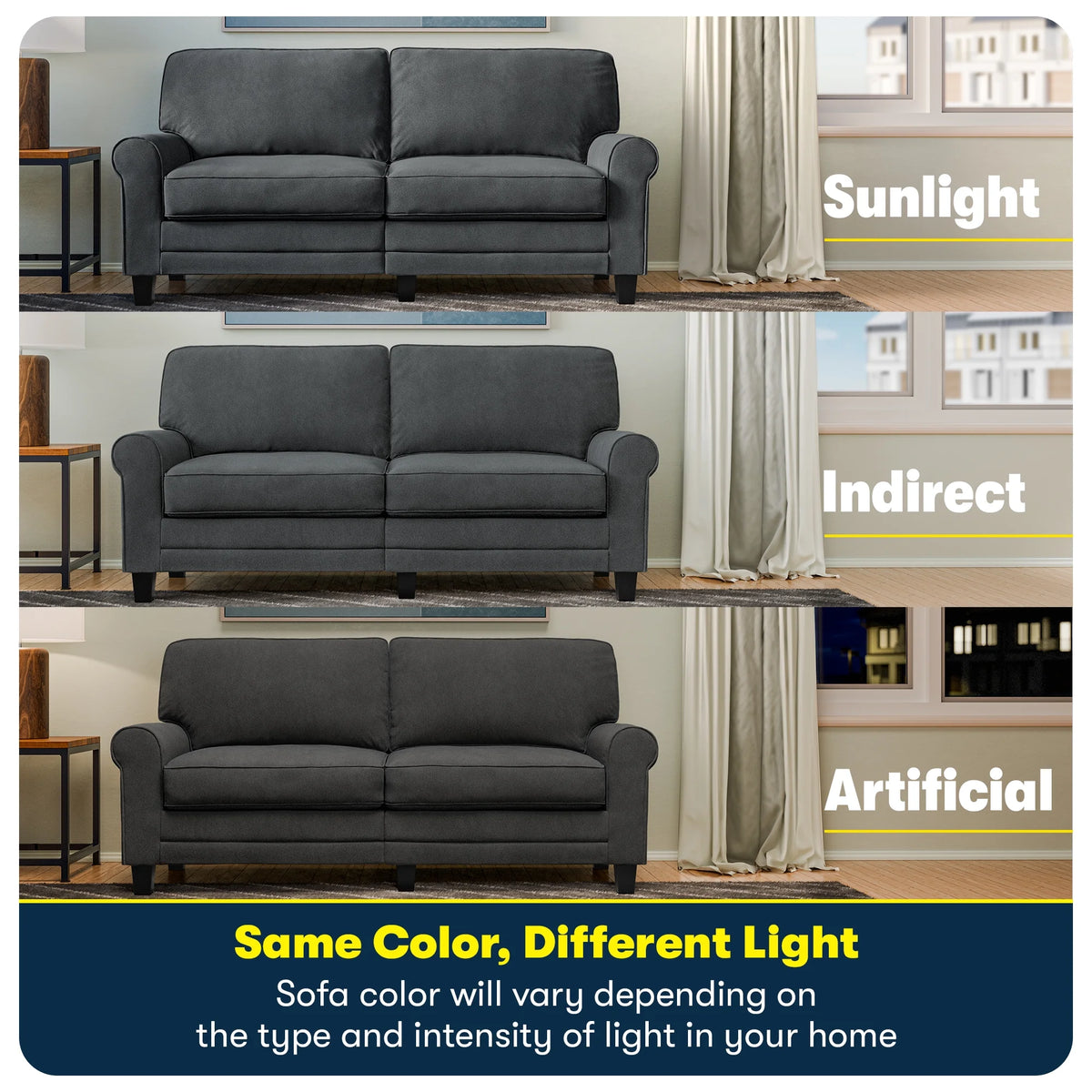 Serta Copenhagen 78" Rolled Arm Sofa with Removable Covers Dark Brown