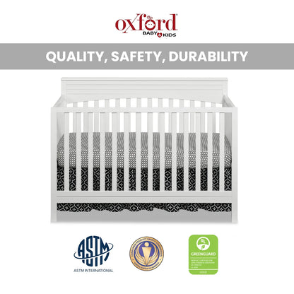 Oxford Baby Harper 4-in-1 Convertible Crib, Dove Gray, GREENGUARD Gold Certified, Wooden Crib