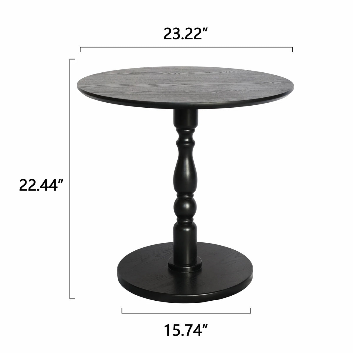 Homy Casa Round Wooden Dining Table for Cozy Living Room Coffee Corner, Walnut