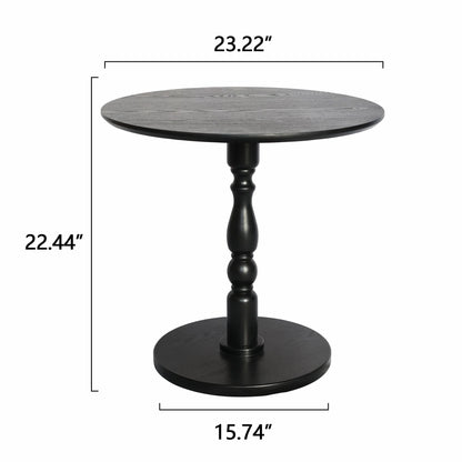 Homy Casa Round Wooden Dining Table for Cozy Living Room Coffee Corner, Walnut