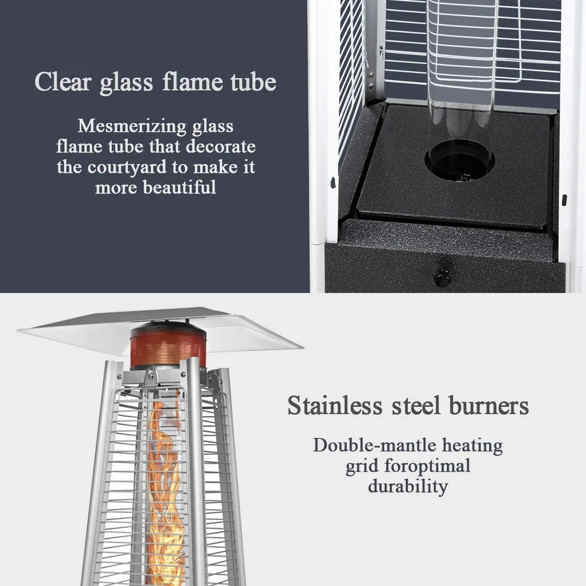 Pamapic 42000 BTU Stainless Steel Propane Patio Heater
