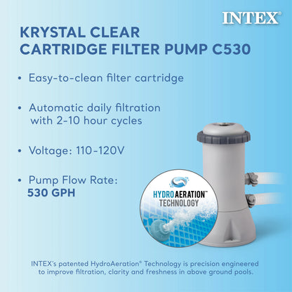 Intex 10' x 30" Easy Set Above Ground Swimming Pool With Filter Pump