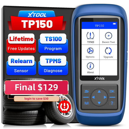 XTOOL TP150 TPMS Pr0gramming Tool, TPMS Relearn Tool, Activate/Relearn All Known TPMS Sensors (315/ 433MHz), Program XTOOL TS100 Sensors, TPMS Reset Diagnosis Tool