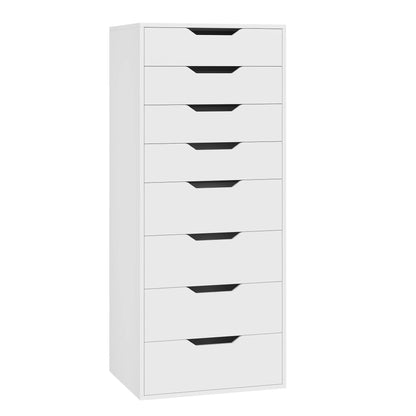Homfa Vertical 8 Drawer Dresser, 44.5����H Modern Drawers Dresser for Bedroom Living Room, White