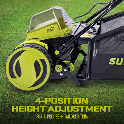 Sun Joe 24V Cordless 15-inch Push Reel Lawn Mower, 4-Position, 4.0-Ah Battery & Charger