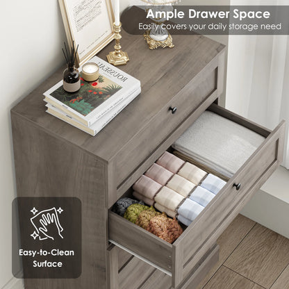 Homfa 5 Drawer White Bedroom Dresser, Modern Vertical Dresser Drawers Wood Organizer for Living Room Entryway Small Spaces