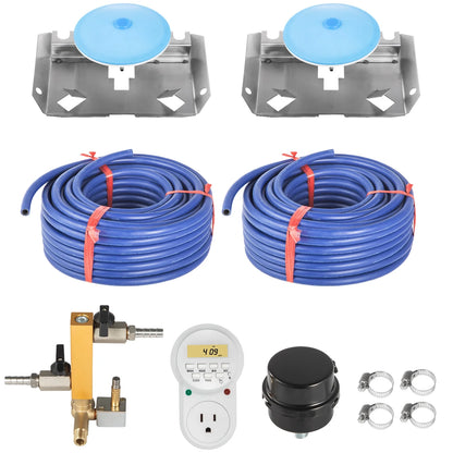 VEVOR Pond Aerator,550W Power, 5.2CFM for Up to 3 Acre 50' Lake,Pond Aeration Kit Includes 3/4 HP Compressor & 2 100' Weighted Tubings & 2 Diffusers,Air Compressor for Deep Water Oxygen Circulation
