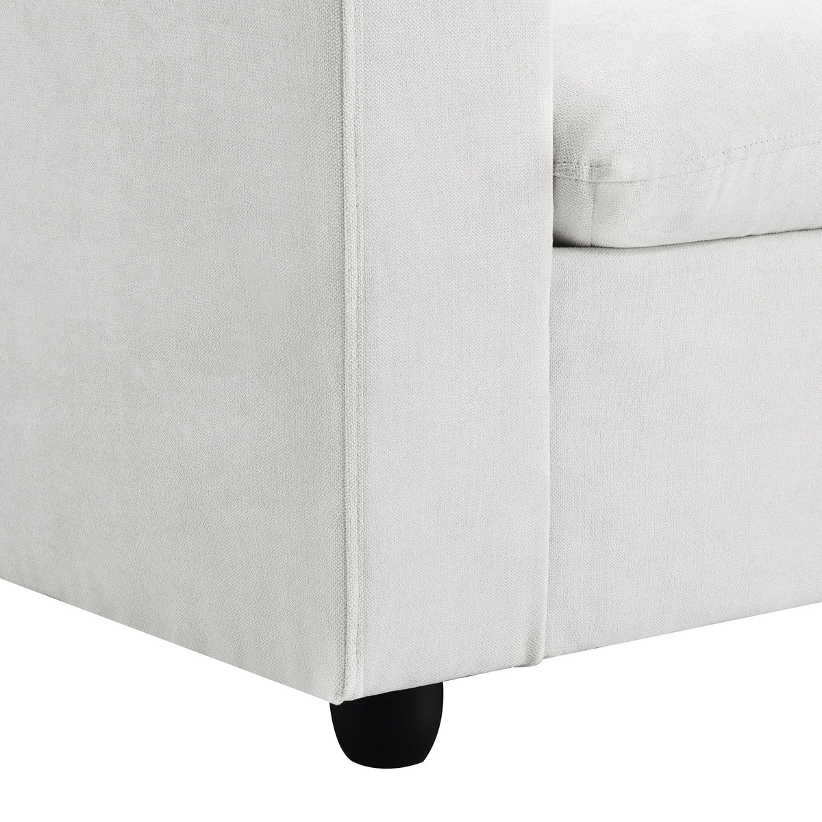 Harper & Bright Designs Modern Sectional Sofa 3 Seat Couch with Ottoman, Upholstered L Shaped Cloud Couch for Small Space Apartment Office, White