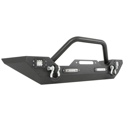 cciyu Front Bumper Compatible for Wrangler JK/JL 2007-2022 with D-ring, LED Lights