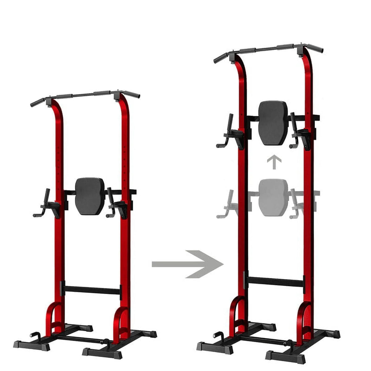 Station Stand Pull Up Bar for Gym Strength Training Workout Equipment，Red