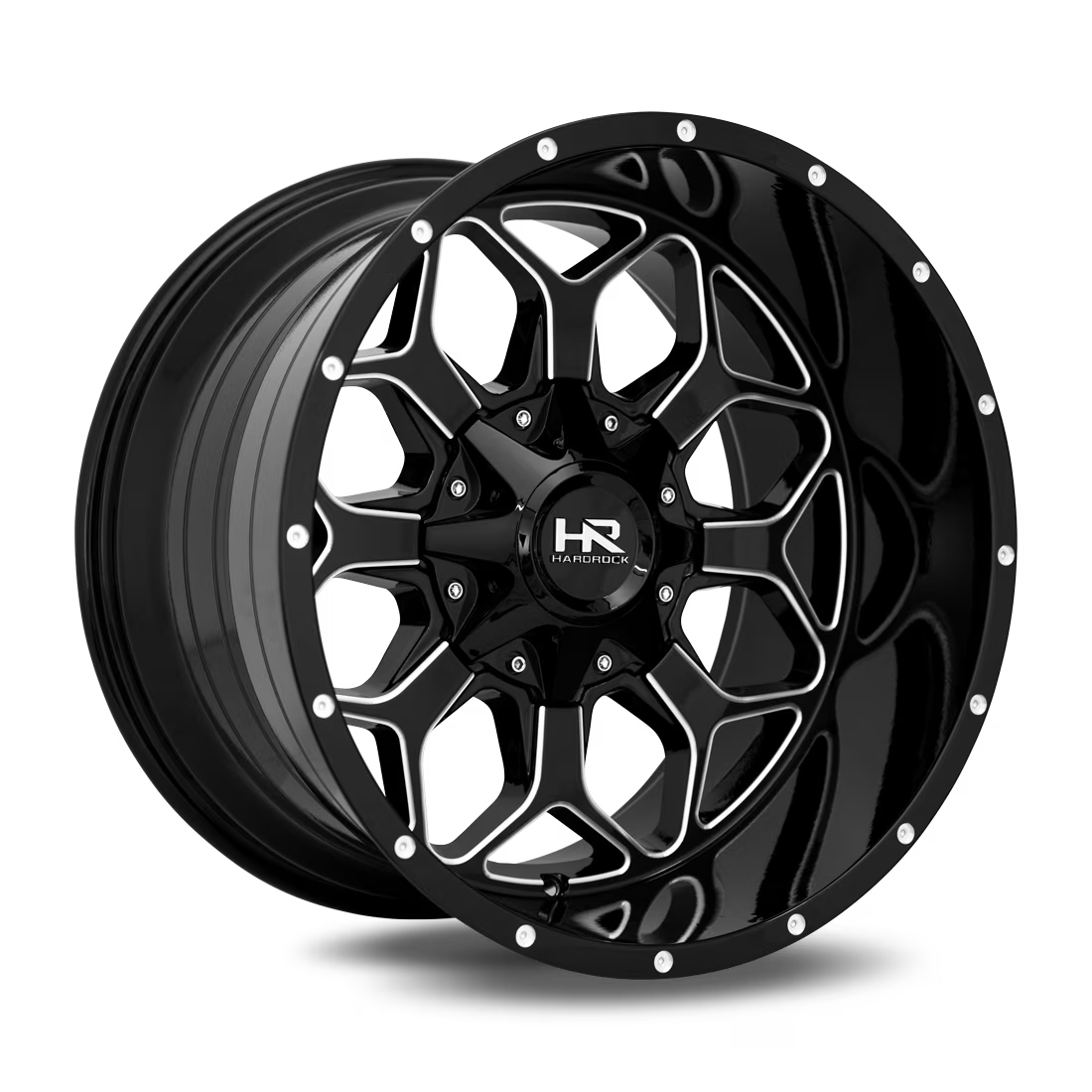 HARDROCK INDESTRUCTIBLE 20X12 6X135/6X139.7 -51ET 125.2CB GLOSS BLACK MILLED WHEEL