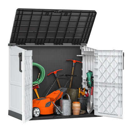 Bifanuo Outdoor Resin Storage Shed 34 Cu.ft Garden Storage Extra Large Capacity Weather Resistant Storage Box, Lockable Resin Waterproof Shed for Bike, Lawnmowe, Garden Tools