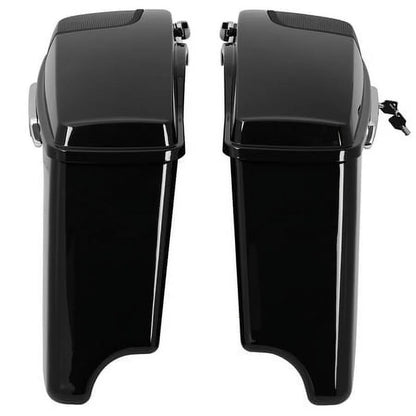 Kojem Hard Saddle Bags for 1993 - 2013 Harley Road King Glide Vivid Black Lockable Saddlebags
