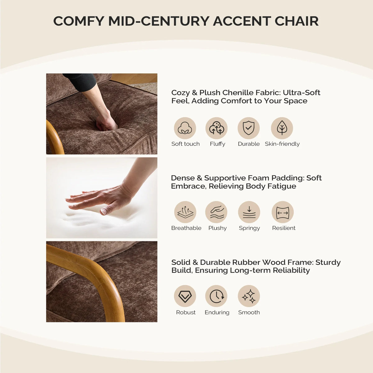 Ktaxon Accent Chair Corduroy Upholstered Armchair, Reading Club Chair with Pillow and Solid Wood Frame for Living Room Bedroom Furniture Off White