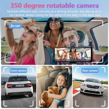 Carpuride Wireless Carplay Android Auto with 4K Front Dash Cam  1080P Rear Cam,10.26" HD IPS Touch