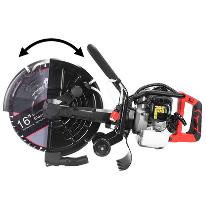 XtremepowerUS 14" Electric Concrete Saw, 2600W/15A Motor, Circular Saw Cutter With 5" Cutting Depth, Wet/Dry Disk Saw Cutter Includes Water Line, Pump For Stone, Brick, Porcelain, Concrete