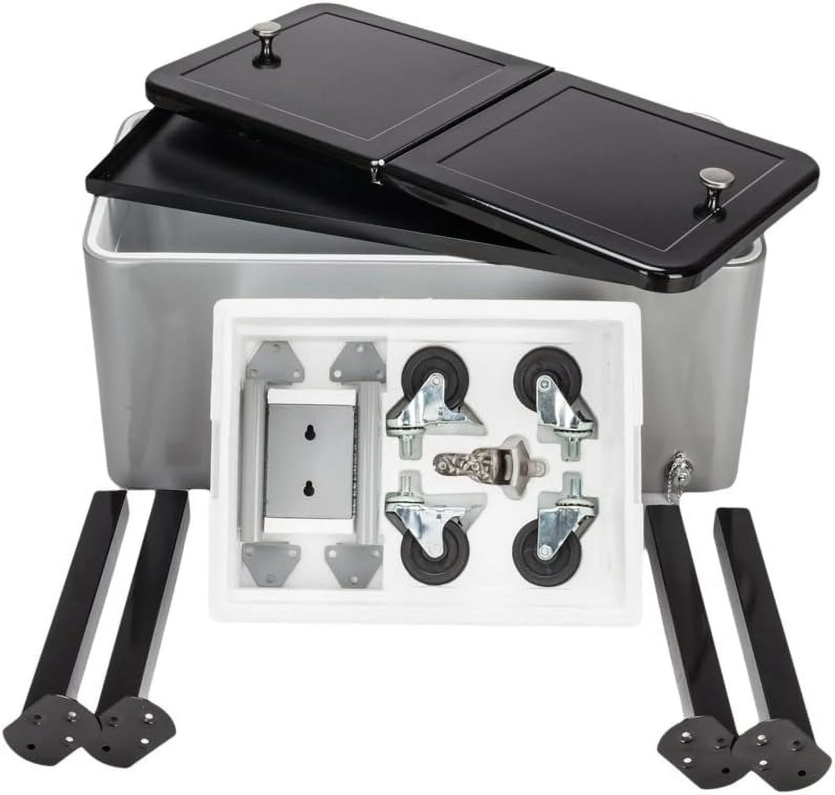 HEYWU 80 Quart Ice Chest Water Cooler with Bottle Opener, Milk White