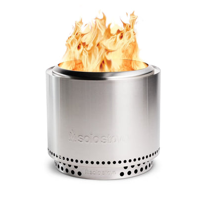Solo Stove Bonfire 2.0 with Stand, Smokeless Fire Pit | Wood Burning Fireplaces W/ Removable Ash Pan, Portable Outdoor Firepit - for Camping, Stainless Steel, H: 16.75 in x Dia: 19.5 in, 25.1 lbs