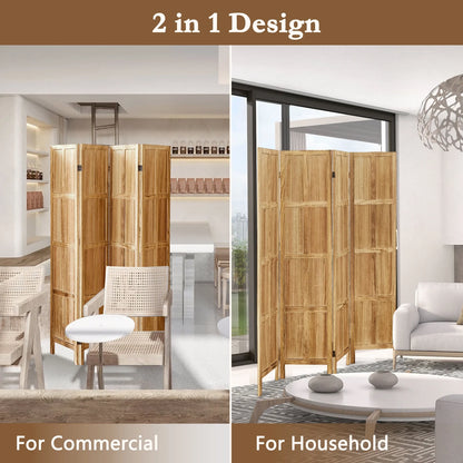 Aletheiawu 4 Panel Room Divider Wall and Folding Privacy Screens��No Installation Required��White
