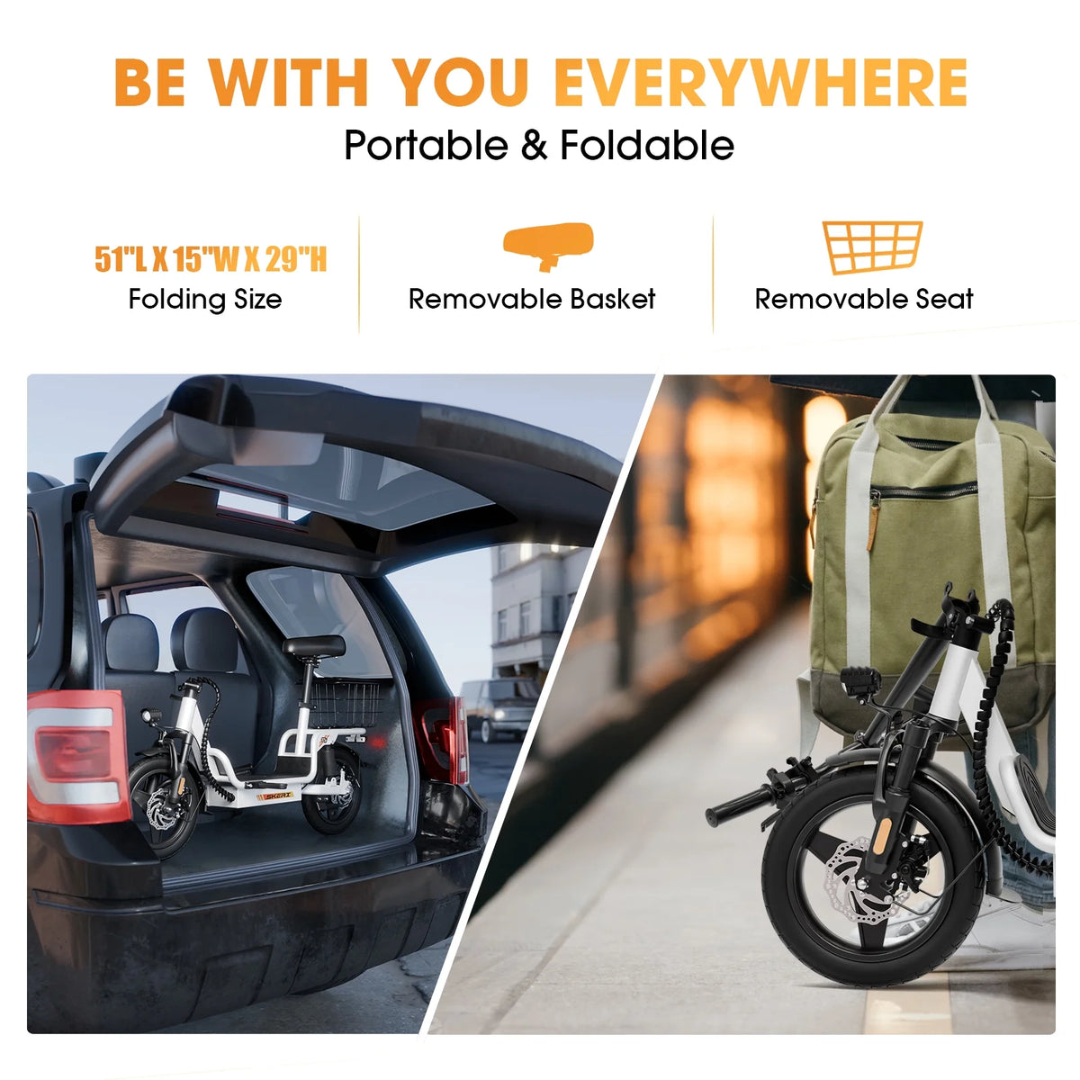 Skeri Electric Scooter with Seat for Adult and Basket, 14 Inch Tire Electric Scooter with Dual Shock Absorbers, 350W Motor with 25-Mile Range, Speed Up to 20 MPH (Gen 2.0)