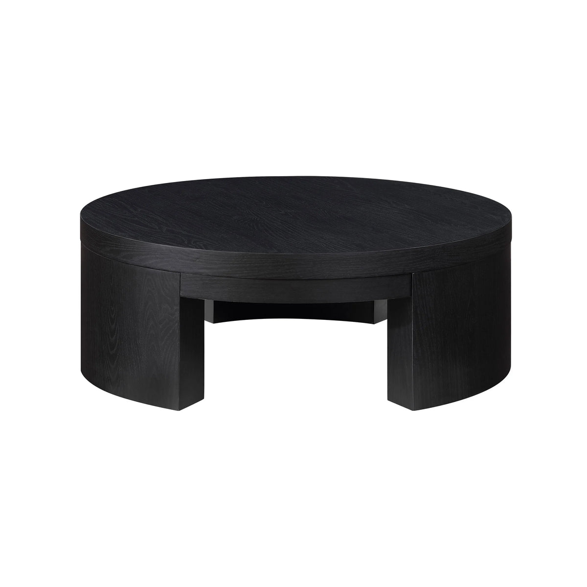Beautiful Mod Round Coffee Table by Drew Barrymore, Warm Honey Finish