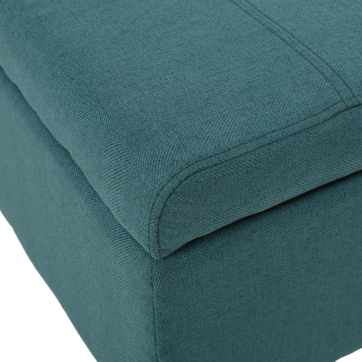GDF Studio Valeno Mid Century Modern Fabric Tufted Storage Ottoman Bench, Light Gray and Light Brown