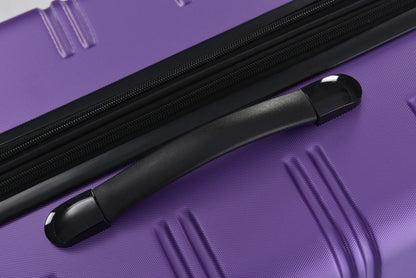 3 Piece ABS Luggage Set, Luggage with Spinner Wheel & TSA  20/24/28 inch, Purple