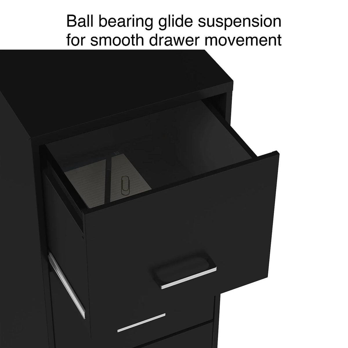 Staples 4-Drawer Vertical File Cabinet Locking Letter Black 18"D (52152) 16883/52152