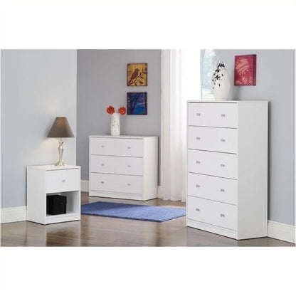 Home Square 4 Piece Bedroom Set With Dresser, Chest and 2 Nightstands in White