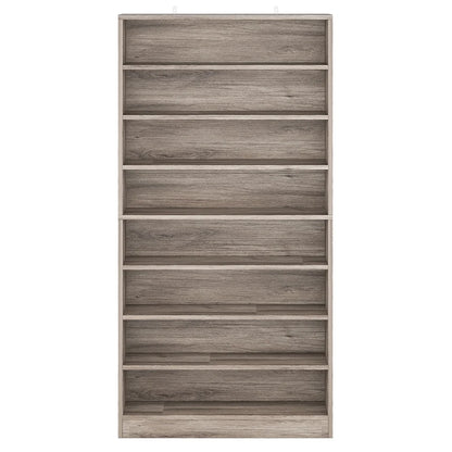 Hommoo Modern Wood Freestanding Shoe Cabinet, 8 Tiers 40-45 Pairs Shoe Storage Rack Organizer for Entryway, Gray