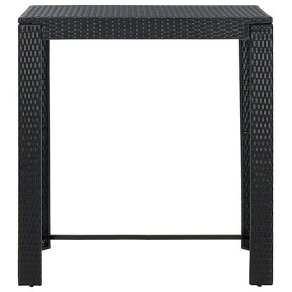 vidaXL Patio Bar Set Outdoor Bistro Set Bar Stool Bistro Table Poly Rattan