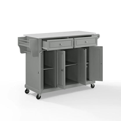 Crosley Full Size Kitchen Cart-Finish:Gray,Style:Granite Top/White