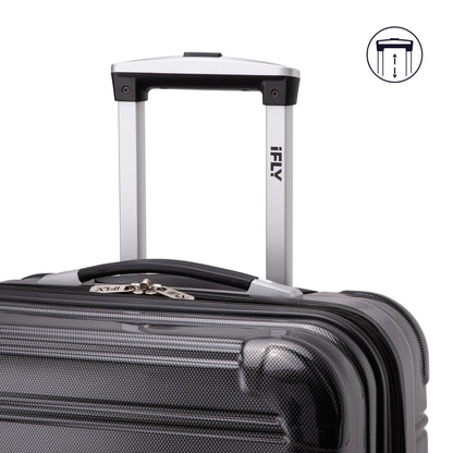 iFLY Hardside Fibertech 3.0 2 Piece Set, 20" Carry-on and 28" Checked Luggage, Gadget Gray